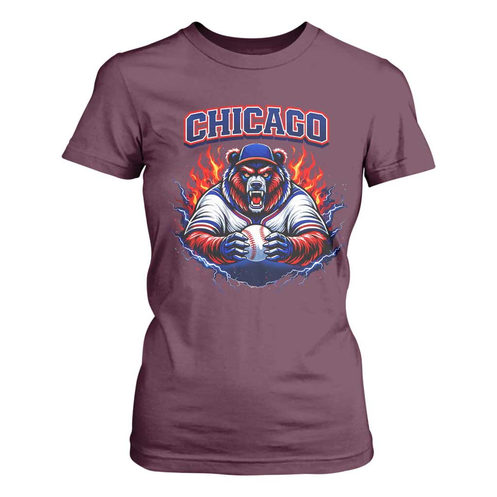 Vintage Chicago T Shirt For Women Retro Baseball Fans TS10 Maroon Print Your Wear