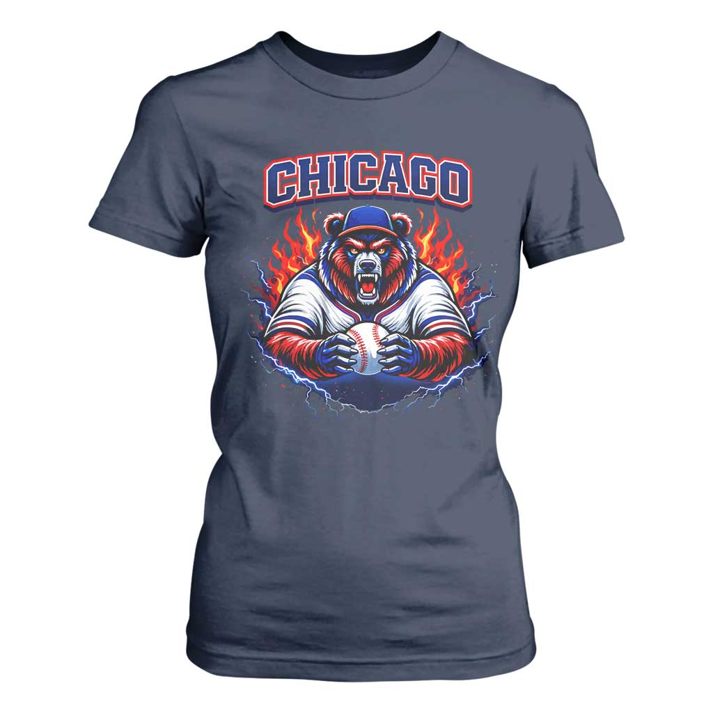 Vintage Chicago T Shirt For Women Retro Baseball Fans TS10 Navy Print Your Wear