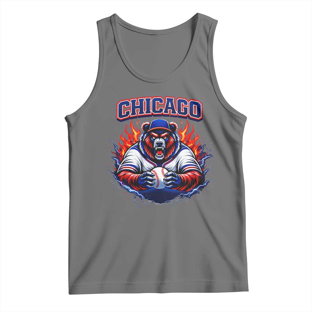 Vintage Chicago Tank Top Retro Baseball Fans TS10 Black Heather Print Your Wear