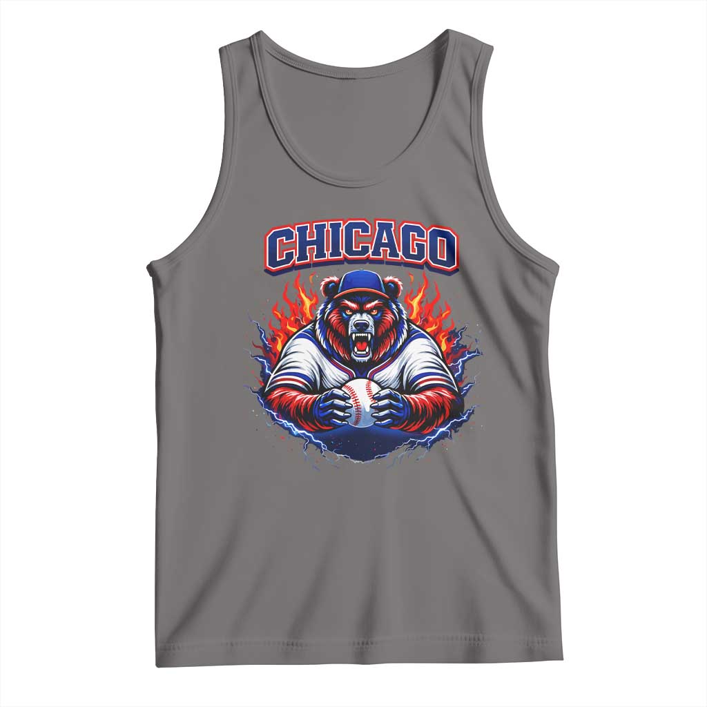 Vintage Chicago Tank Top Retro Baseball Fans TS10 Deep Heather Print Your Wear