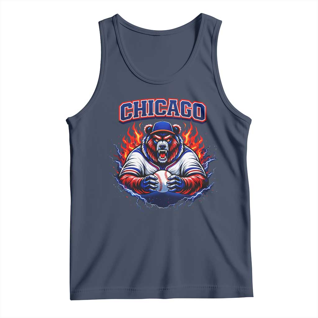 Vintage Chicago Tank Top Retro Baseball Fans TS10 Navy Print Your Wear