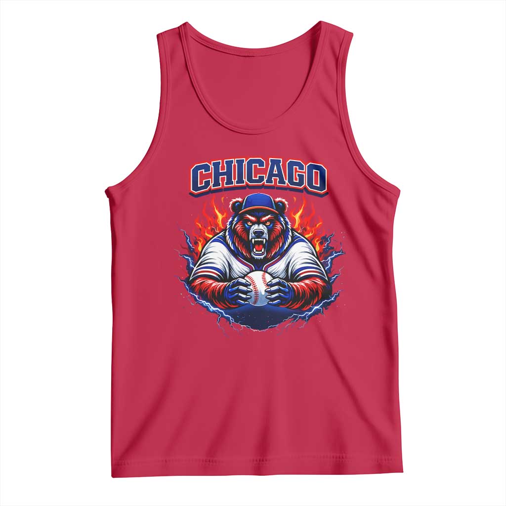 Vintage Chicago Tank Top Retro Baseball Fans TS10 Red Print Your Wear