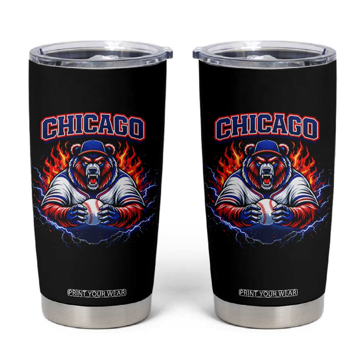 Vintage Chicago Tumbler Cup Retro Baseball Fans TS10 Black Print Your Wear