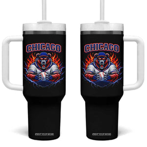 Vintage Chicago Tumbler With Handle Retro Baseball Fans TS10 One Size: 40 oz Black Print Your Wear