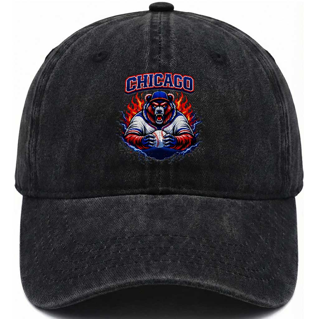 Vintage Chicago Washed Cotton Baseball Cap Retro Baseball Fans TS10 Print Your Wear