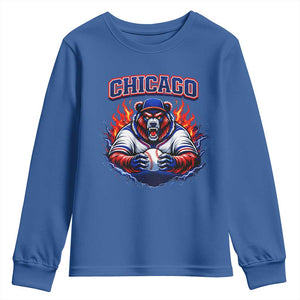 Vintage Chicago Youth Sweatshirt Retro Baseball Fans TS10 Royal Blue Print Your Wear