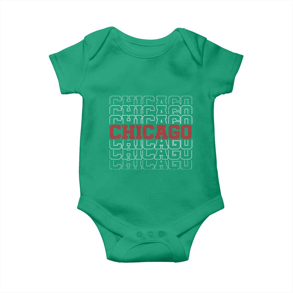 Vintage Chicago Graphic Baby Onesie US State Pride Baseball Lover TS10 Irish Green Print Your Wear