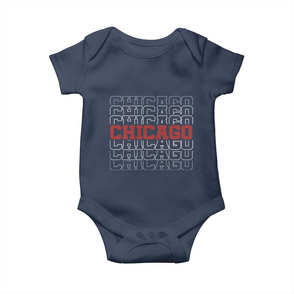 Vintage Chicago Graphic Baby Onesie US State Pride Baseball Lover TS10 Navy Print Your Wear