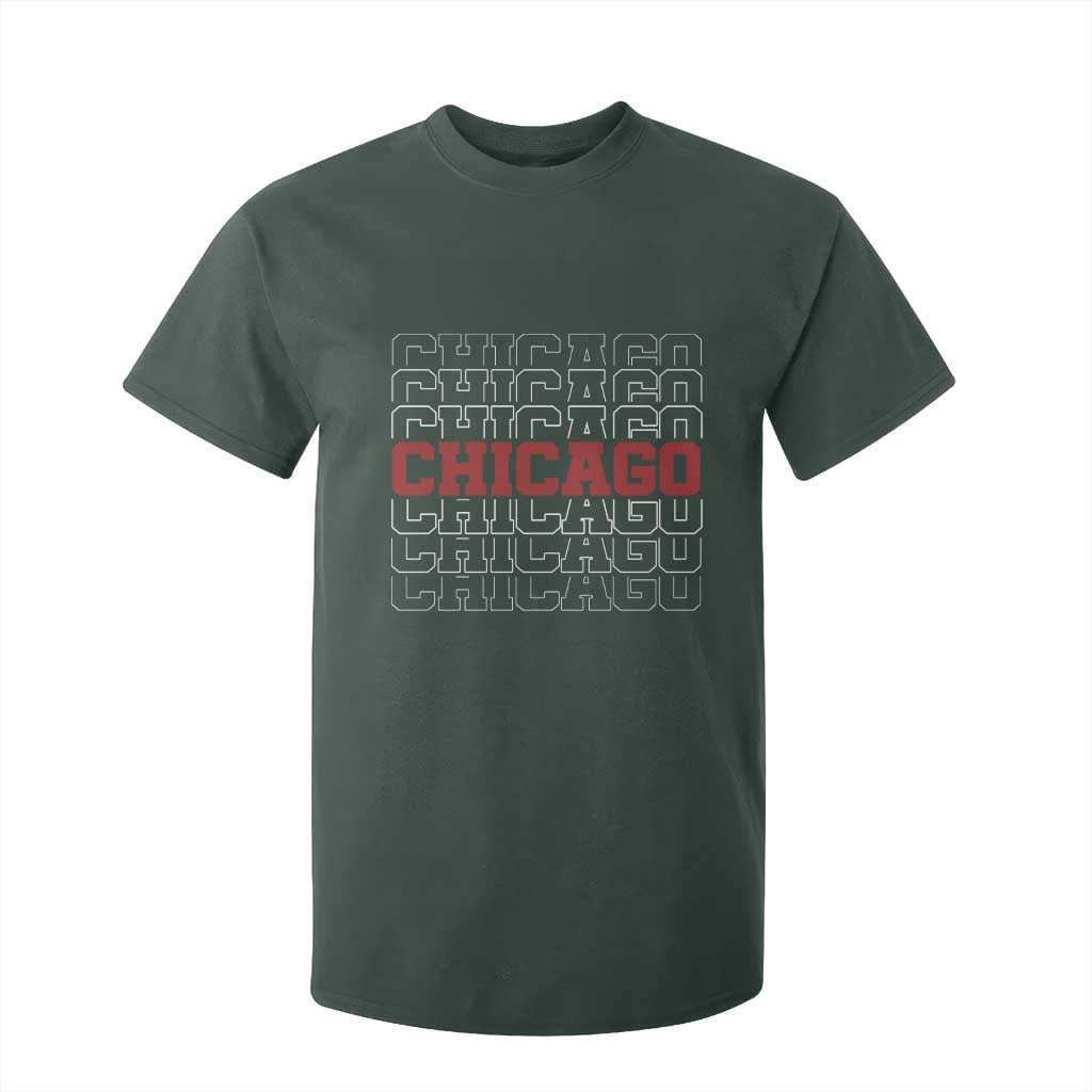 Vintage Chicago Graphic T Shirt For Kid US State Pride Baseball Lover TS10 Dark Forest Green Print Your Wear