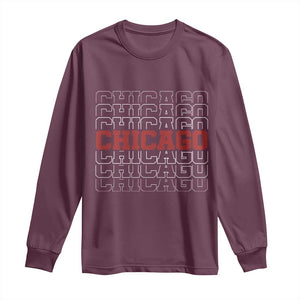Vintage Chicago Graphic Long Sleeve Shirt US State Pride Baseball Lover TS10 Maroon Print Your Wear