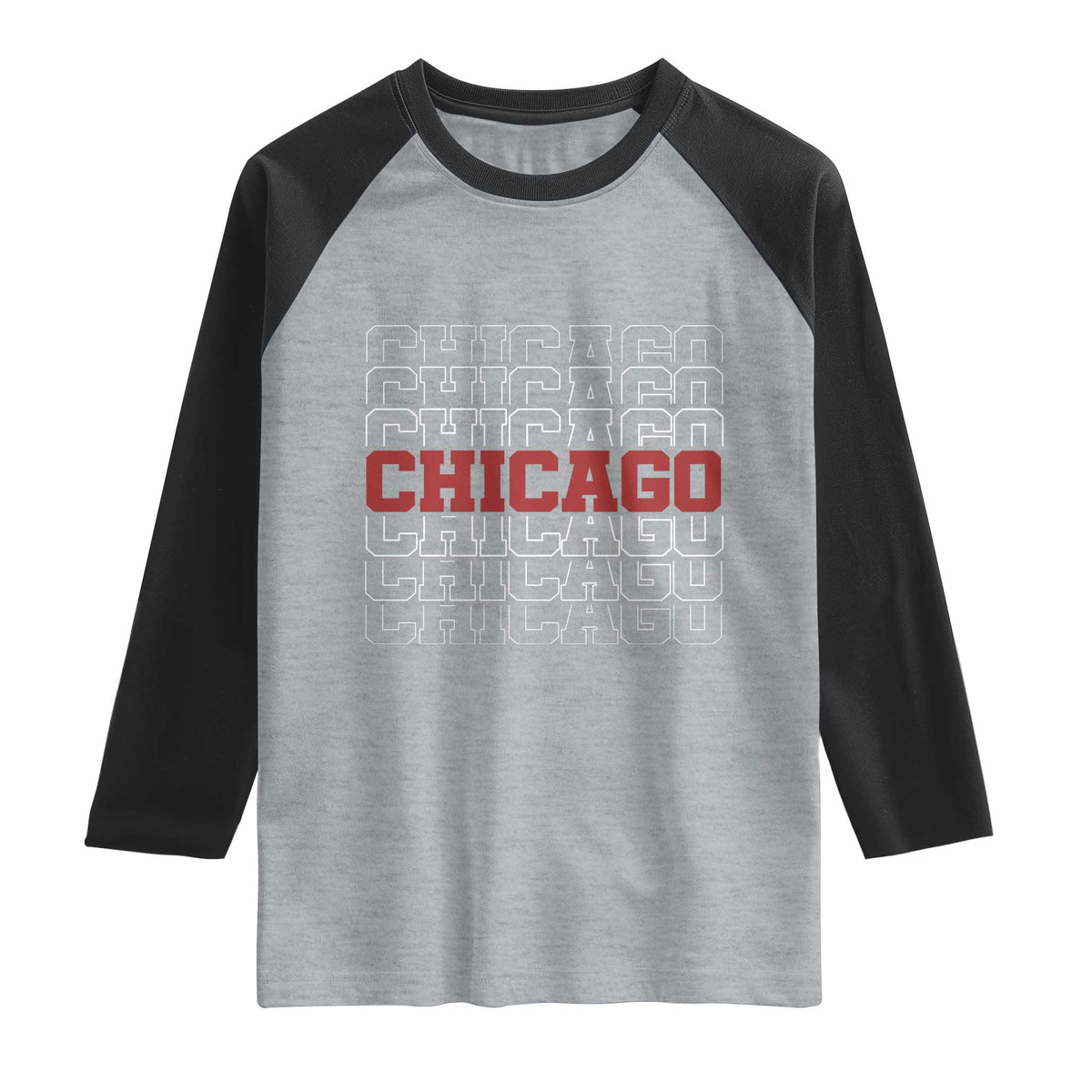 Vintage Chicago Graphic Raglan Shirt US State Pride Baseball Lover TS10 Heather Gray Black Print Your Wear