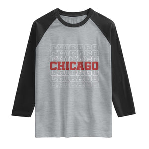Vintage Chicago Graphic Raglan Shirt US State Pride Baseball Lover TS10 Heather Gray Black Print Your Wear