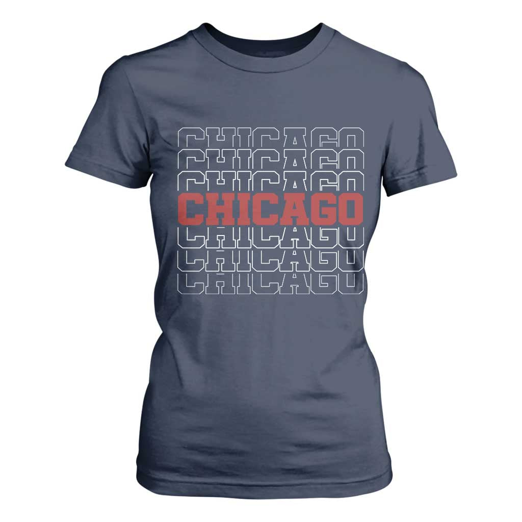 Vintage Chicago Graphic T Shirt For Women US State Pride Baseball Lover TS10 Navy Print Your Wear