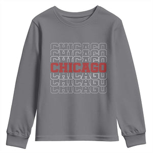 Vintage Chicago Graphic Youth Sweatshirt US State Pride Baseball Lover TS10 Charcoal Print Your Wear