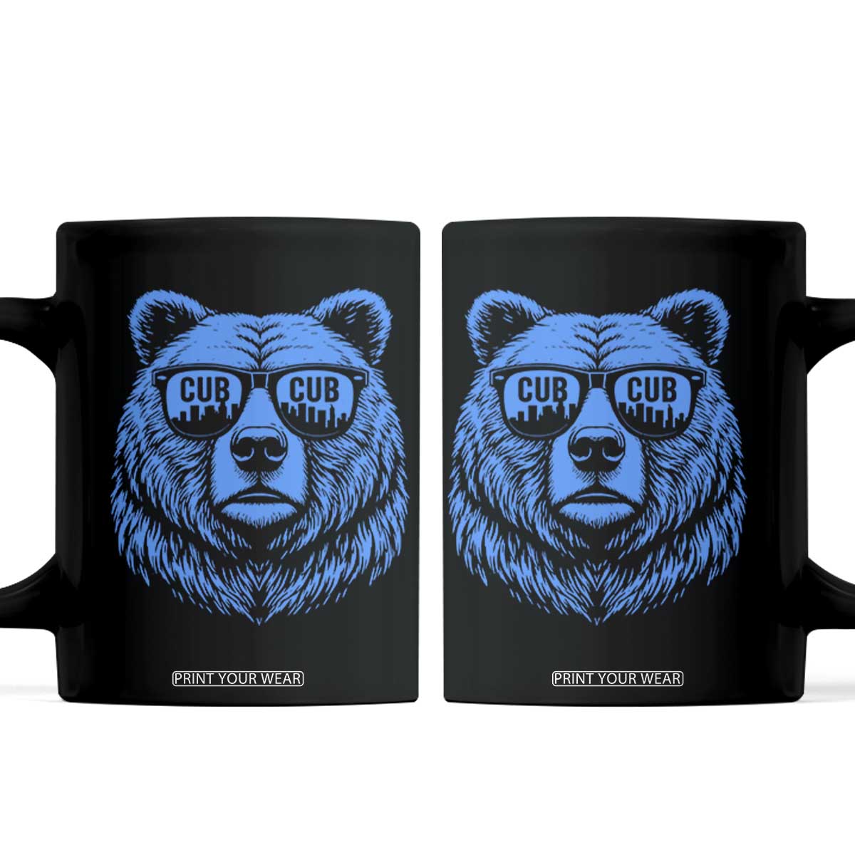 Vintage Cub Coffee Mug With Sunglasses Retro Baseball Fans TS10 Black Print Your Wear