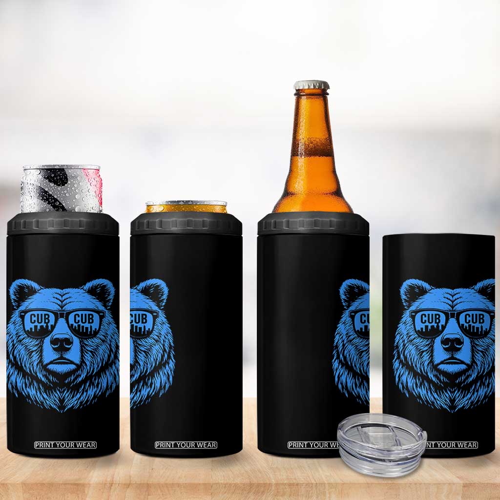 Vintage Cub 4 in 1 Can Cooler Tumbler With Sunglasses Retro Baseball Fans TS10 Print Your Wear