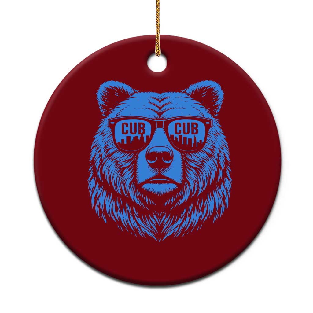 Vintage Cub Ceramic Ornament With Sunglasses Retro Baseball Fans TS10 1pc Red Print Your Wear