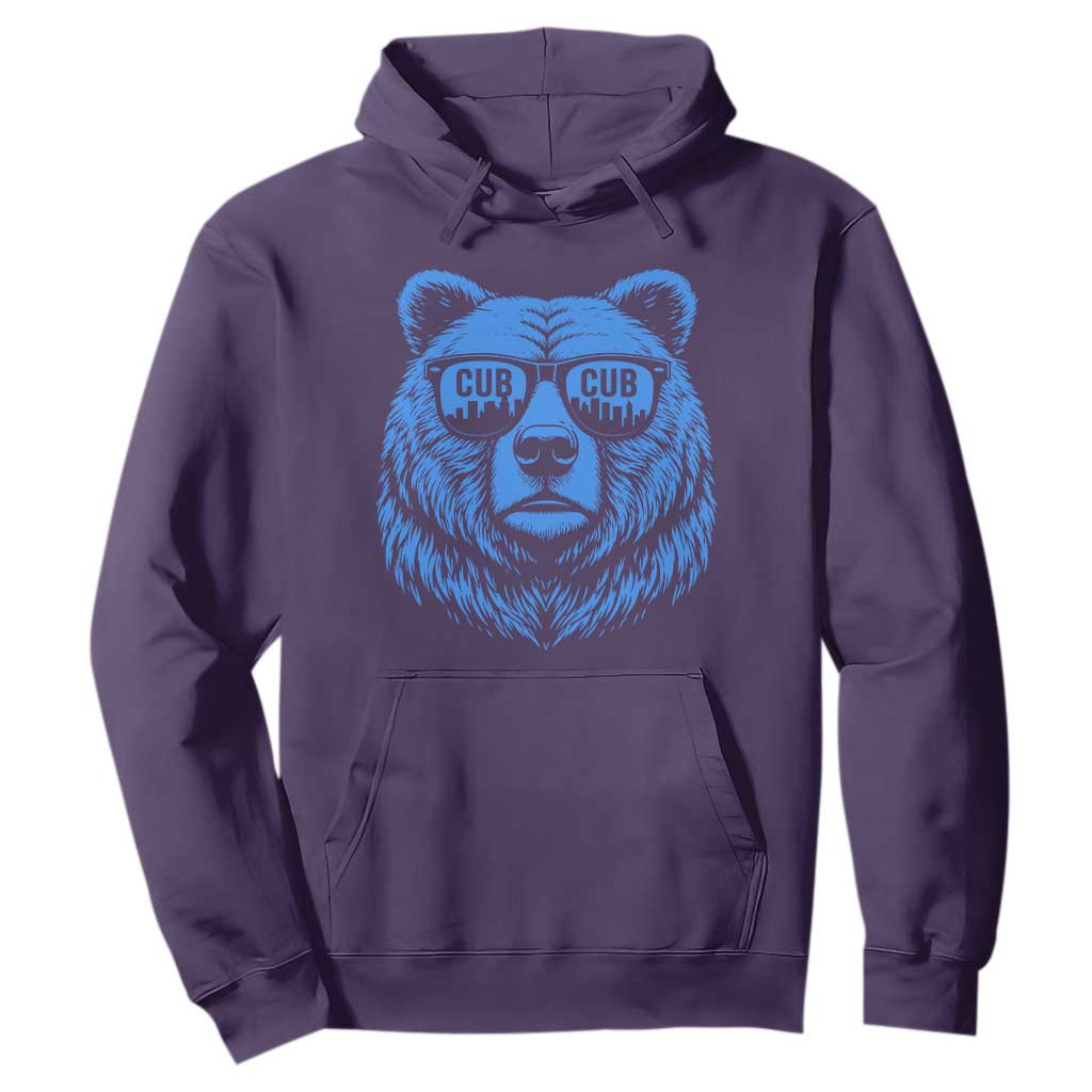 Vintage Cub Hoodie With Sunglasses Retro Baseball Fans TS10 Purple Print Your Wear