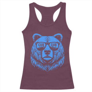 Vintage Cub Racerback Tank Top With Sunglasses Retro Baseball Fans TS10 Maroon Print Your Wear