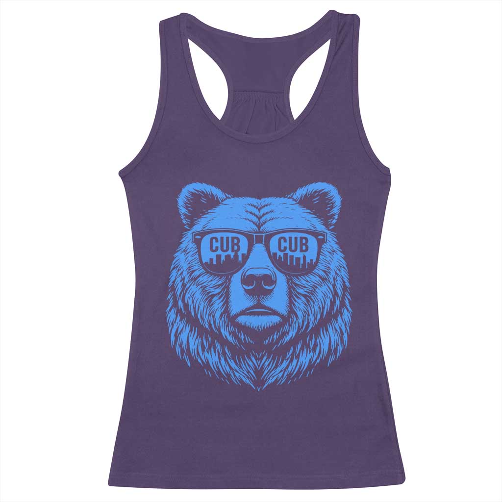 Vintage Cub Racerback Tank Top With Sunglasses Retro Baseball Fans TS10 Purple Print Your Wear