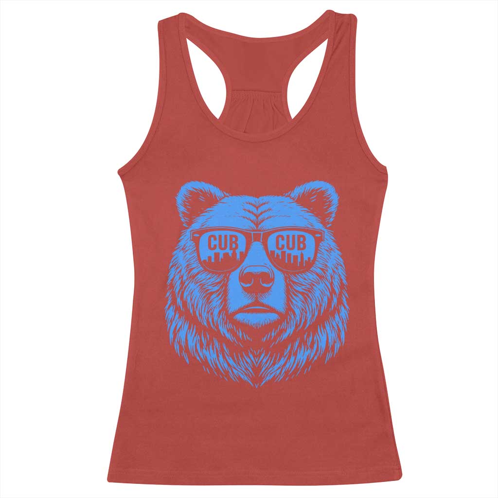 Vintage Cub Racerback Tank Top With Sunglasses Retro Baseball Fans TS10 Red Print Your Wear