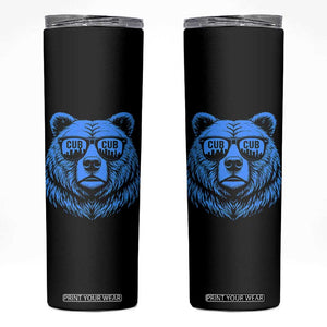 Vintage Cub Skinny Tumbler With Sunglasses Retro Baseball Fans TS10 Black Print Your Wear