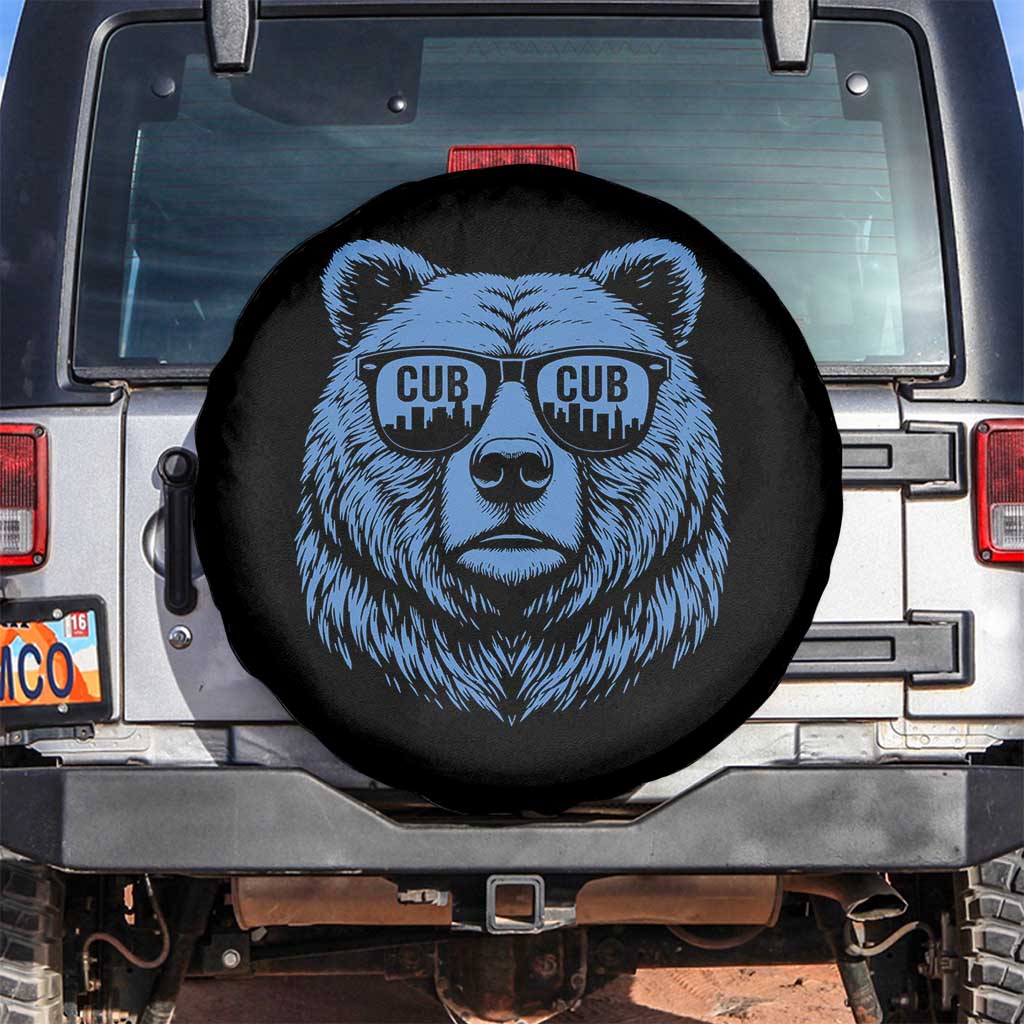 Vintage Cub Spare Tire Cover With Sunglasses Retro Baseball Fans TS10 No hole Black Print Your Wear