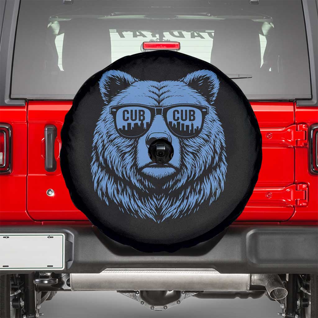 Vintage Cub Spare Tire Cover With Sunglasses Retro Baseball Fans TS10 Black Print Your Wear