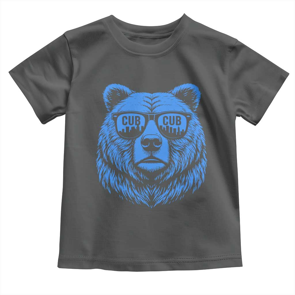 Vintage Cub Toddler T Shirt With Sunglasses Retro Baseball Fans TS10 Dark Heather Print Your Wear