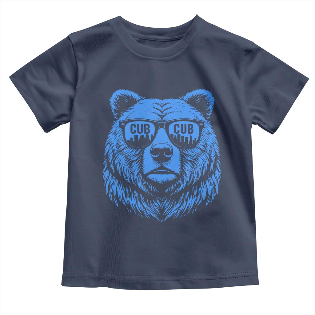 Vintage Cub Toddler T Shirt With Sunglasses Retro Baseball Fans TS10 Navy Print Your Wear