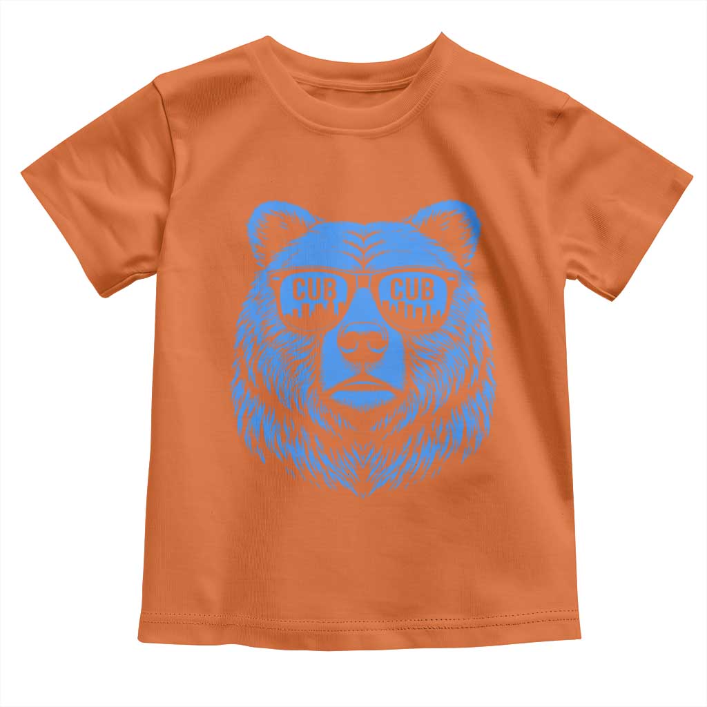 Vintage Cub Toddler T Shirt With Sunglasses Retro Baseball Fans TS10 Orange Print Your Wear
