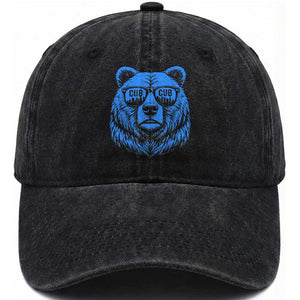 Vintage Cub Washed Cotton Baseball Cap With Sunglasses Retro Baseball Fans TS10 Print Your Wear