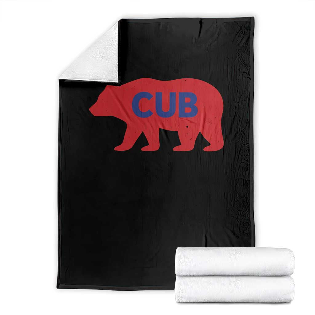 Vintage Cub Throw Blanket Retro Sports Bear Baseball Fans TS10 Black Print Your Wear