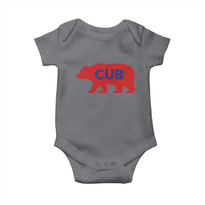 Vintage Cub Baby Onesie Retro Sports Bear Baseball Fans TS10 Charcoal Print Your Wear