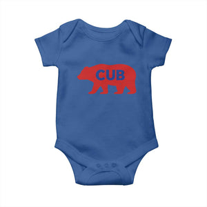 Vintage Cub Baby Onesie Retro Sports Bear Baseball Fans TS10 Royal Blue Print Your Wear