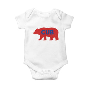 Vintage Cub Baby Onesie Retro Sports Bear Baseball Fans TS10 White Print Your Wear