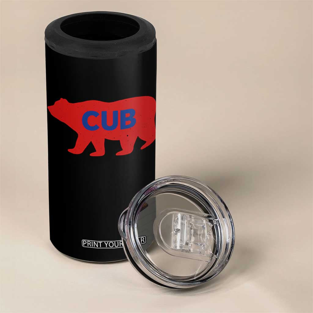 Vintage Cub 4 in 1 Can Cooler Tumbler Retro Sports Bear Baseball Fans TS10 Print Your Wear