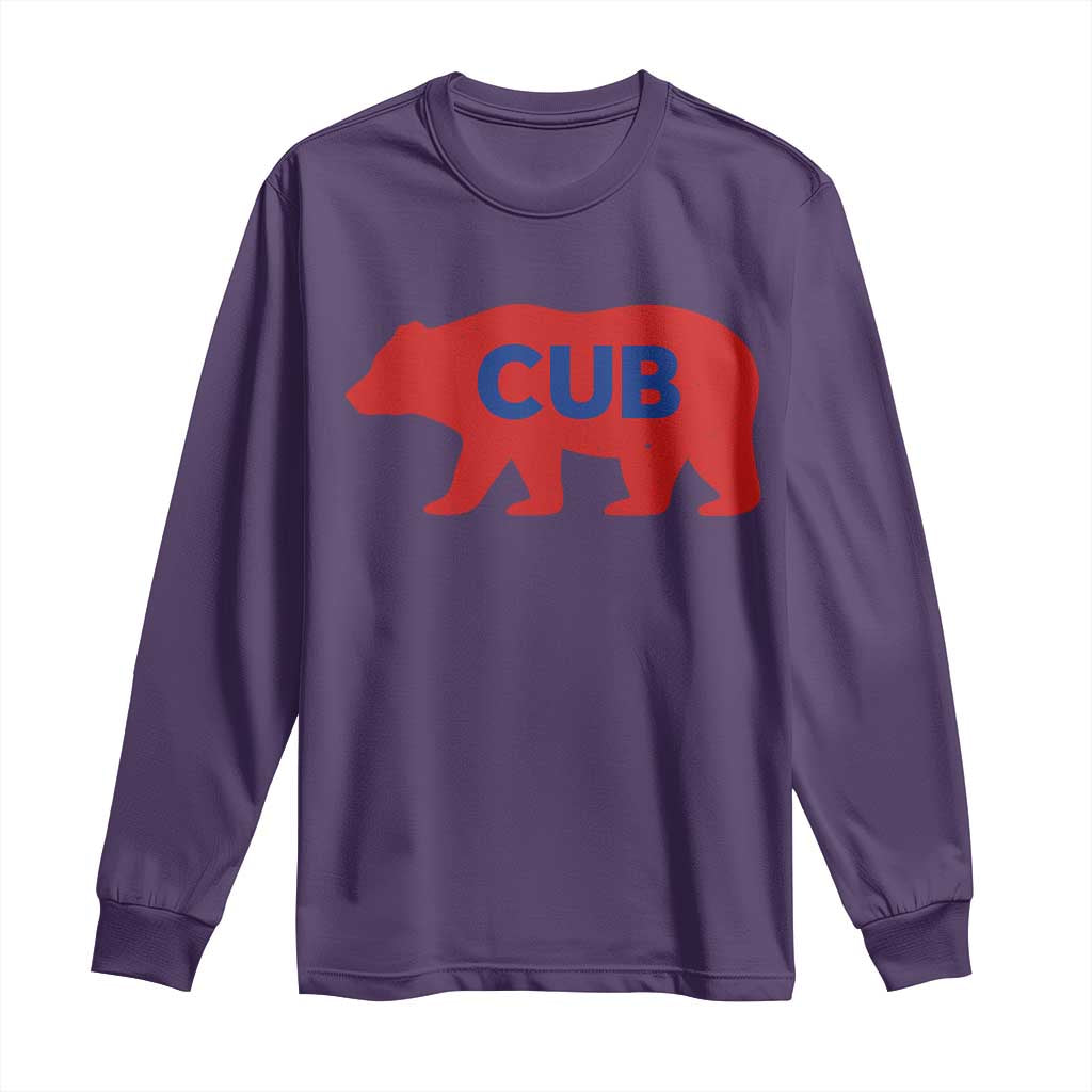 Vintage Cub Long Sleeve Shirt Retro Sports Bear Baseball Fans TS10 Purple Print Your Wear