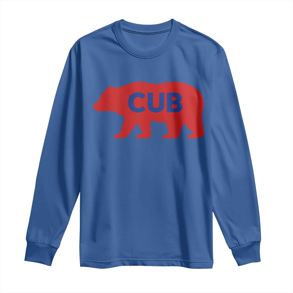 Vintage Cub Long Sleeve Shirt Retro Sports Bear Baseball Fans TS10 Royal Blue Print Your Wear