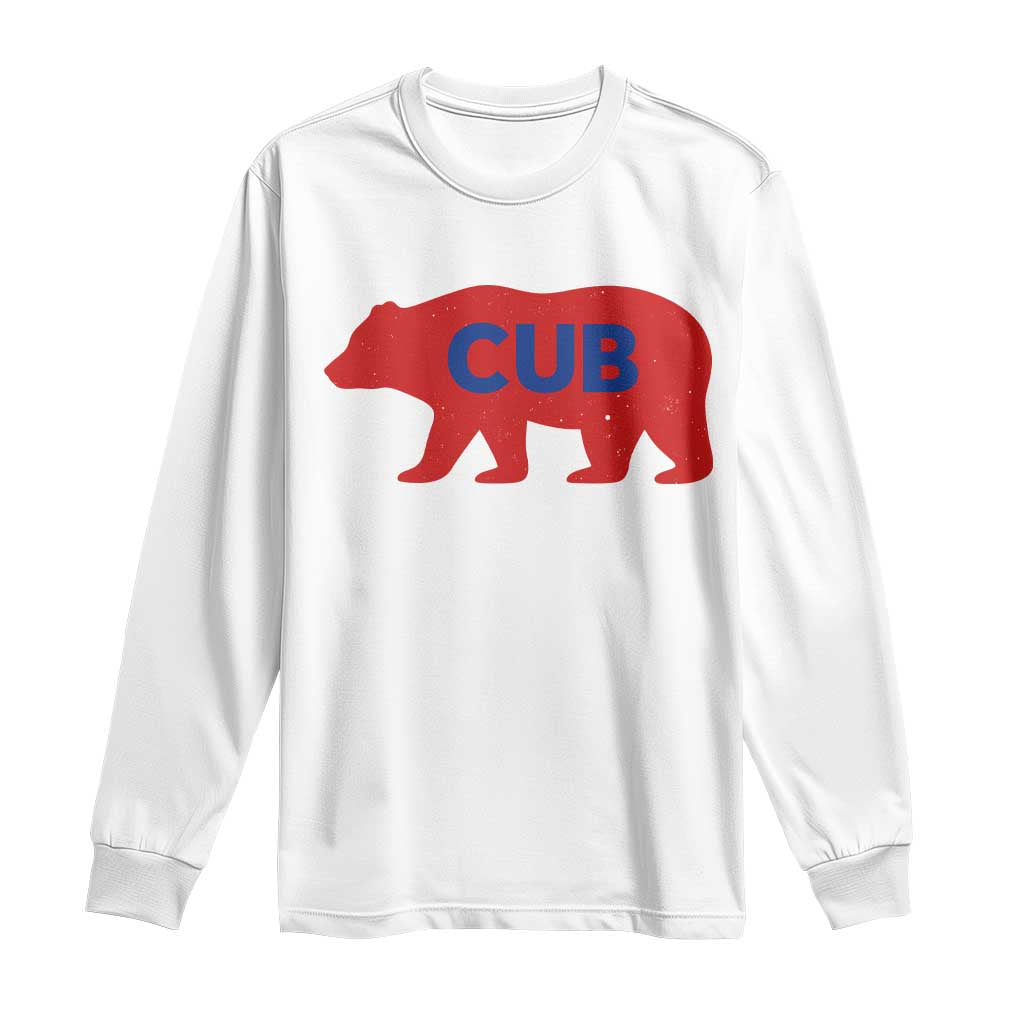 Vintage Cub Long Sleeve Shirt Retro Sports Bear Baseball Fans TS10 White Print Your Wear
