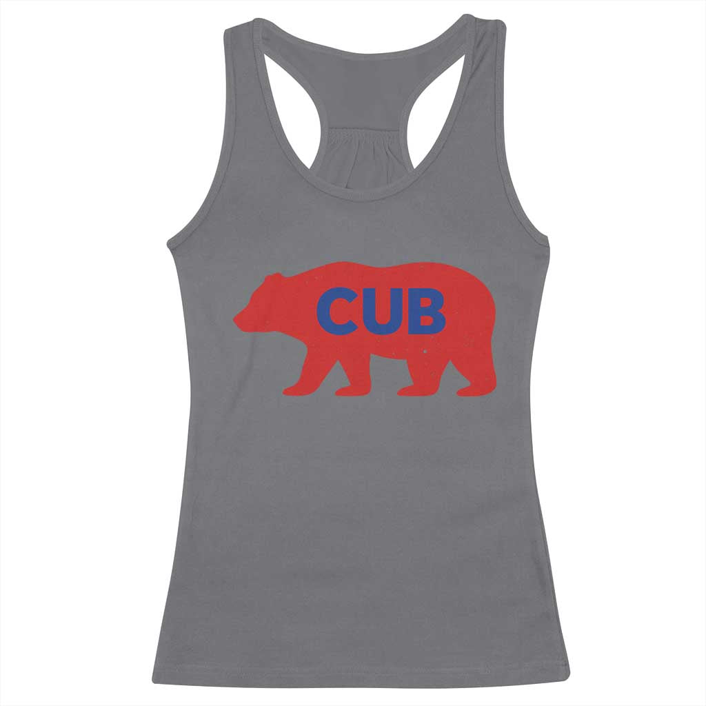 Vintage Cub Racerback Tank Top Retro Sports Bear Baseball Fans TS10 Charcoal Print Your Wear