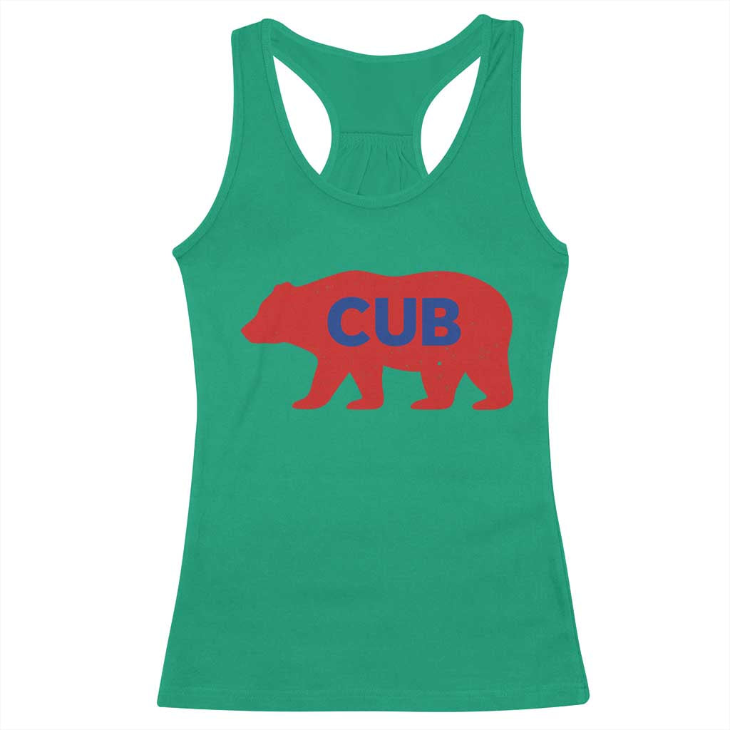 Vintage Cub Racerback Tank Top Retro Sports Bear Baseball Fans TS10 Irish Green Print Your Wear