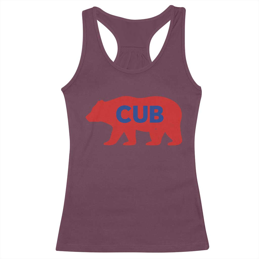 Vintage Cub Racerback Tank Top Retro Sports Bear Baseball Fans TS10 Maroon Print Your Wear