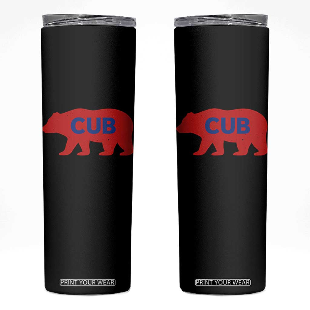 Vintage Cub Skinny Tumbler Retro Sports Bear Baseball Fans TS10 Black Print Your Wear