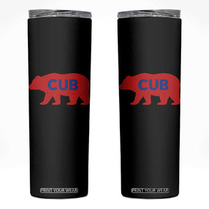 Vintage Cub Skinny Tumbler Retro Sports Bear Baseball Fans TS10 Black Print Your Wear
