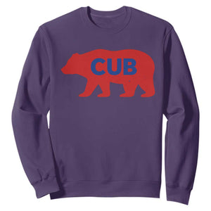 Vintage Cub Sweatshirt Retro Sports Bear Baseball Fans TS10 Purple Print Your Wear