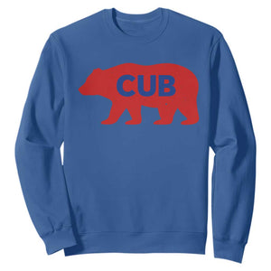 Vintage Cub Sweatshirt Retro Sports Bear Baseball Fans TS10 Royal Blue Print Your Wear