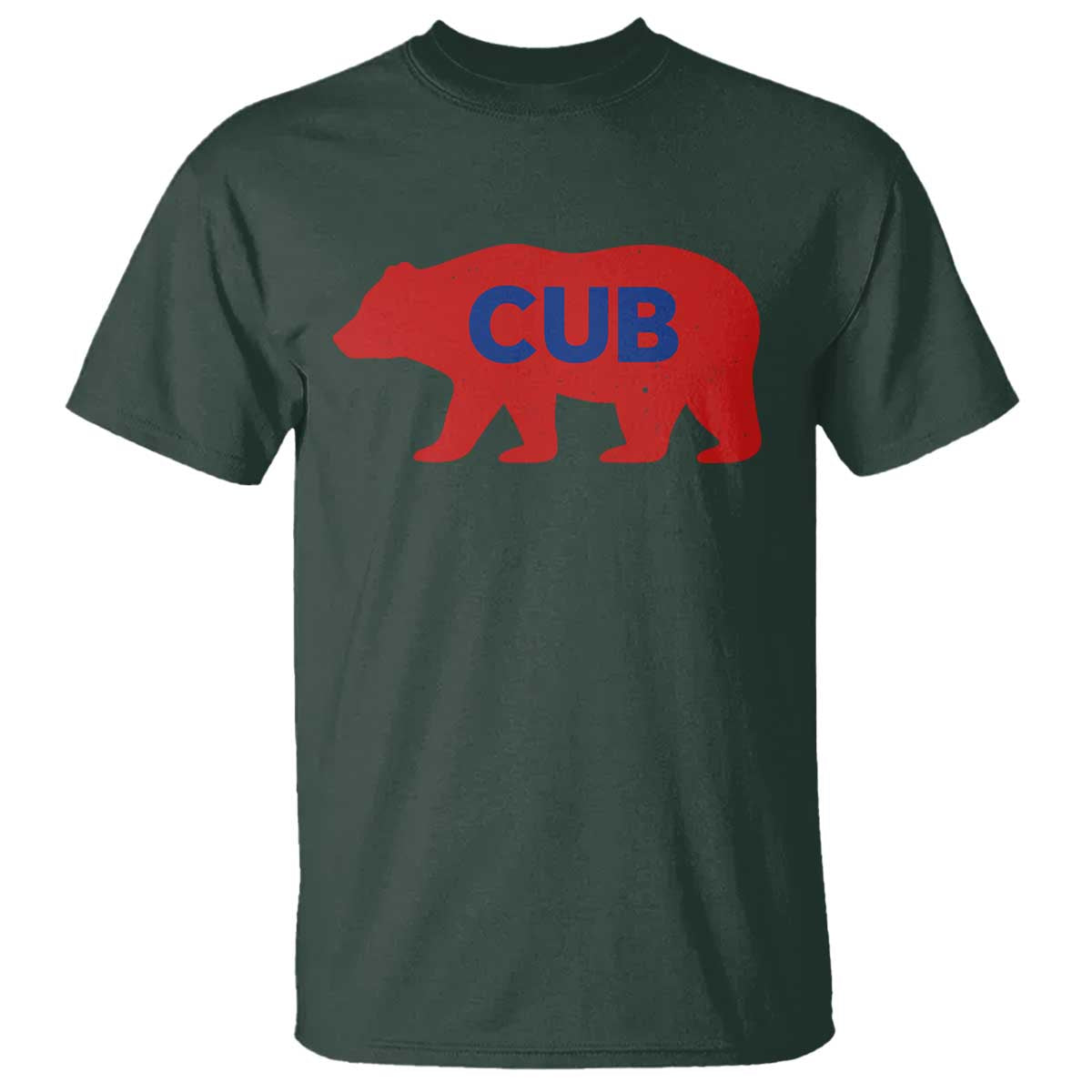 Vintage Cub T Shirt Retro Sports Bear Baseball Fans TS10 Dark Forest Green Print Your Wear