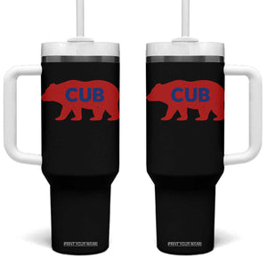 Vintage Cub Tumbler With Handle Retro Sports Bear Baseball Fans TS10 One Size: 40 oz Black Print Your Wear