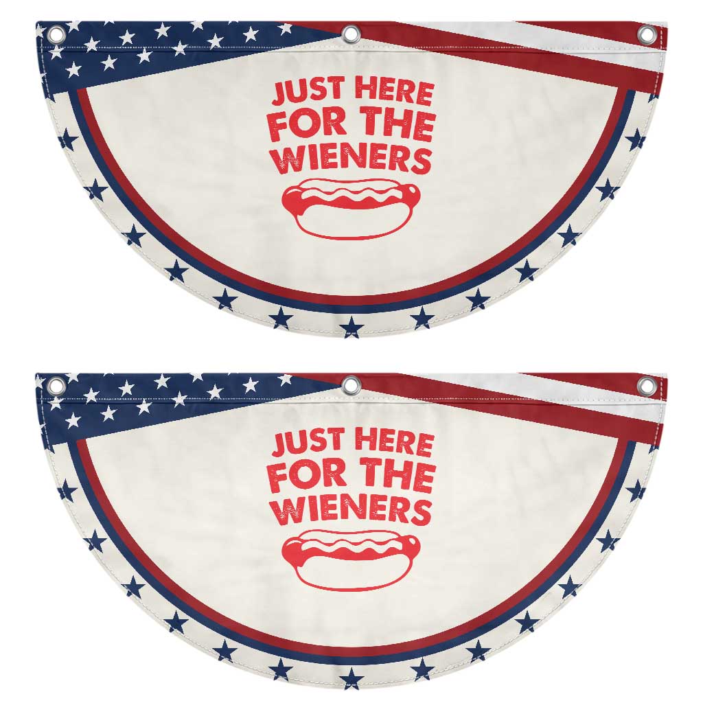 4th of July Just Here For The Wieners Patriotic Fan Flag Funny Hot Dog Independence Day Weenies